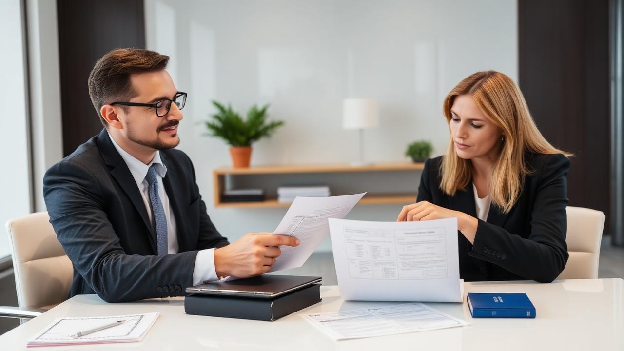 Adviser reviewing an applicant's document checklist