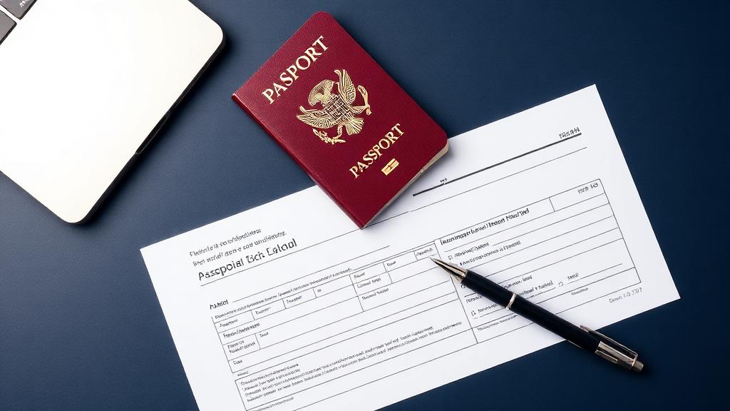 Passport and work authorisation documents on a desk