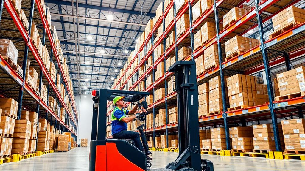Warehouse operative picking orders in a distribution centre